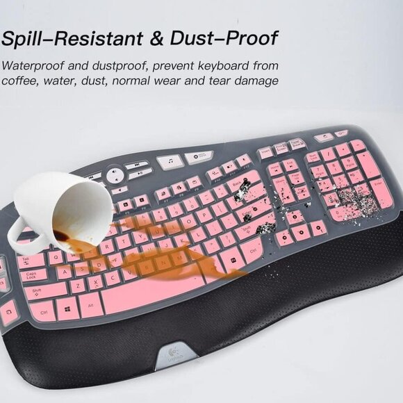 Keyboard Cover for Logitech K350 MK550 MK570 Wireless Wave Keyboard, Ultra Thin - Picture 6 of 6